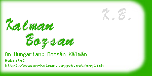 kalman bozsan business card