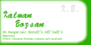 kalman bozsan business card